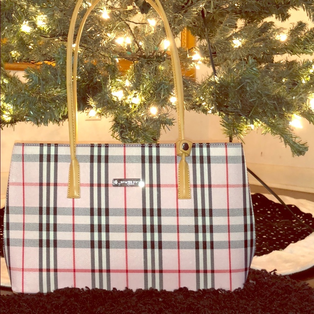 Faux Burberry Pink Plaid Purse